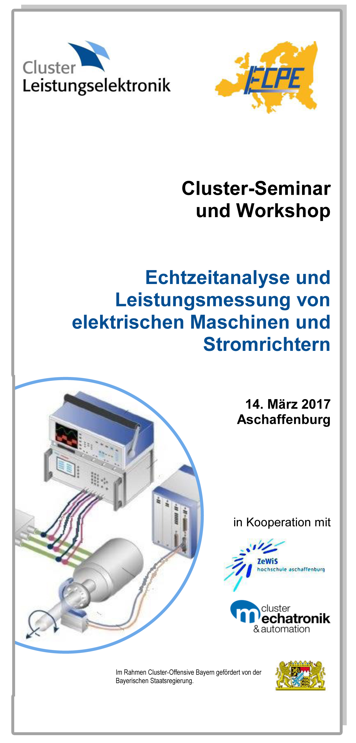 Cluster-Seminar mit Workshop: Echtzeitanalyse und Leistungsmessung von elektrischen Maschinen und Stromrichtern